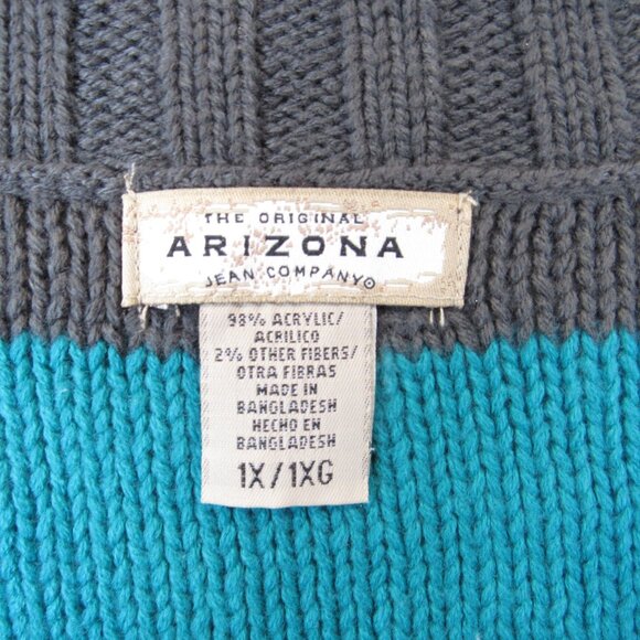 ARIZONA Jean Company Striped Cardigan Sweater Size 1X - Picture 2 of 4